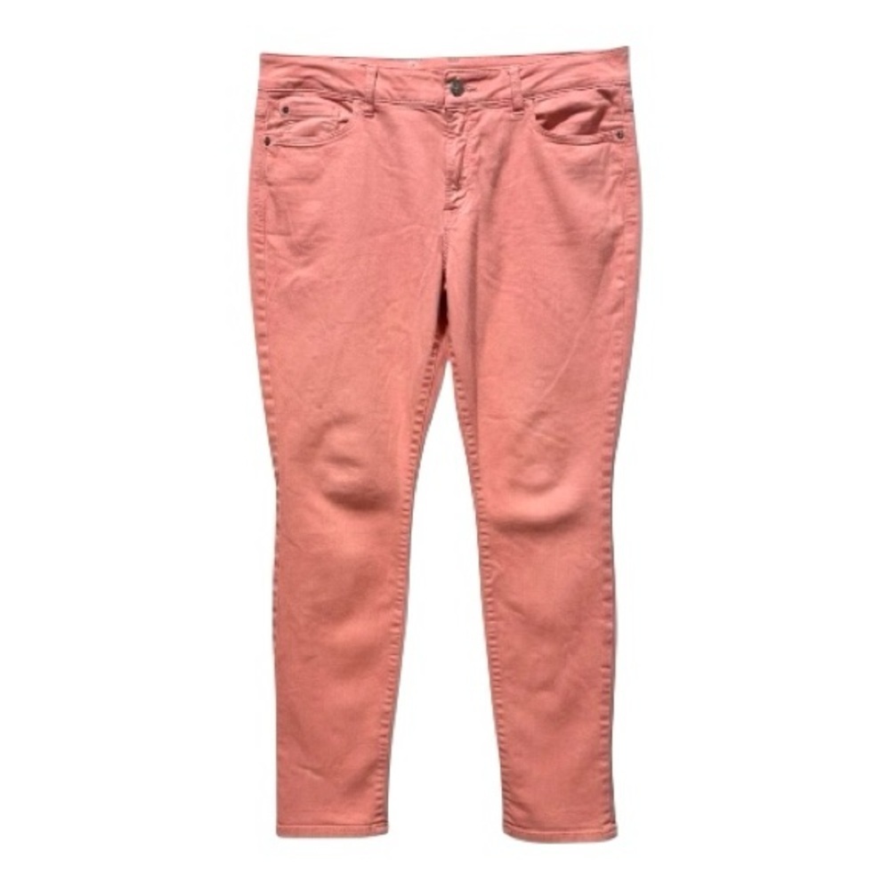 NYDJ Alina Convertible Ankle Jeans Coral Pink Size 16 Lift Tuck Stretch